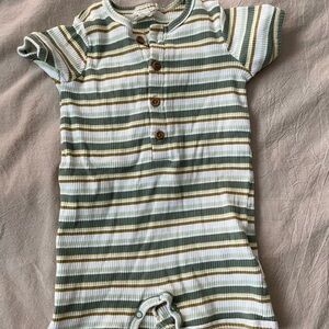 Striped Baby Romper with Buttons